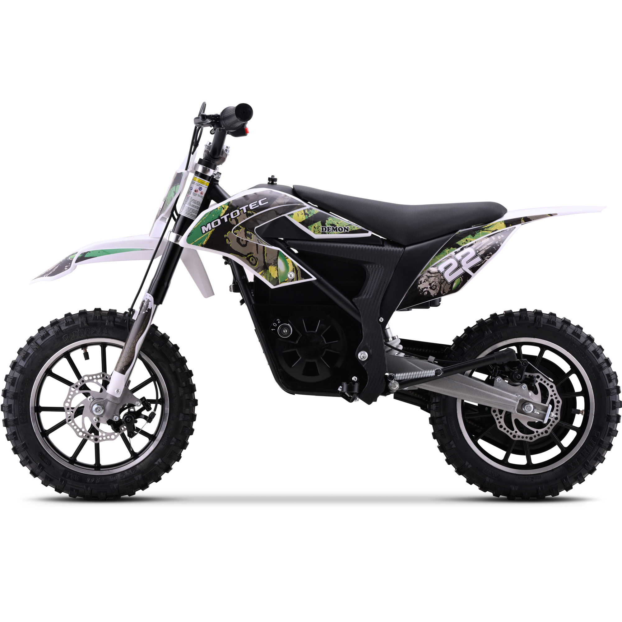MotoTec 36V Demon Electric Dirt Bike 790W 8Ah 21mph - Purple Green