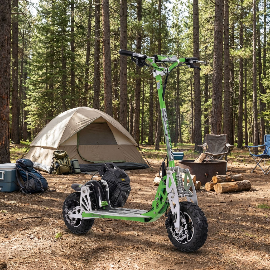 MotoTec UberScoot Evo 70x Gas Scooter Green 2-Speed Powerful