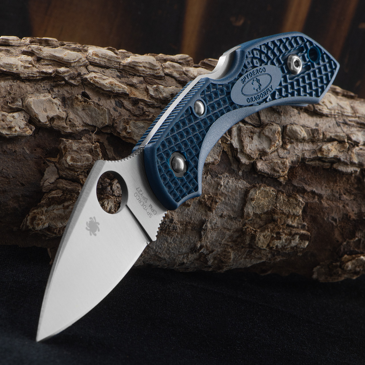 Spyderco Dragonfly 2 CPM-SPY27 Satin Blade Cobalt Blue FRN Handles