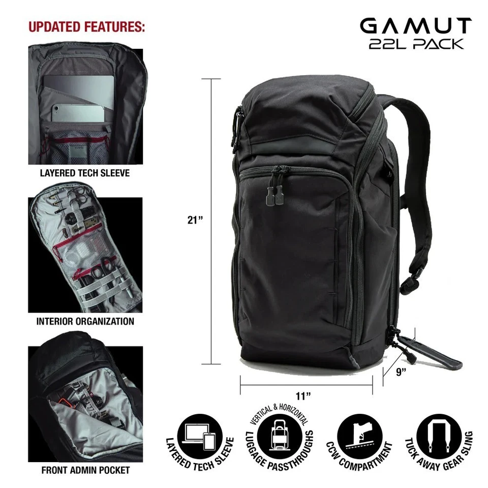 VERTX GAMUT 22L PACK BLACK (VTX5027-BK) | eBay