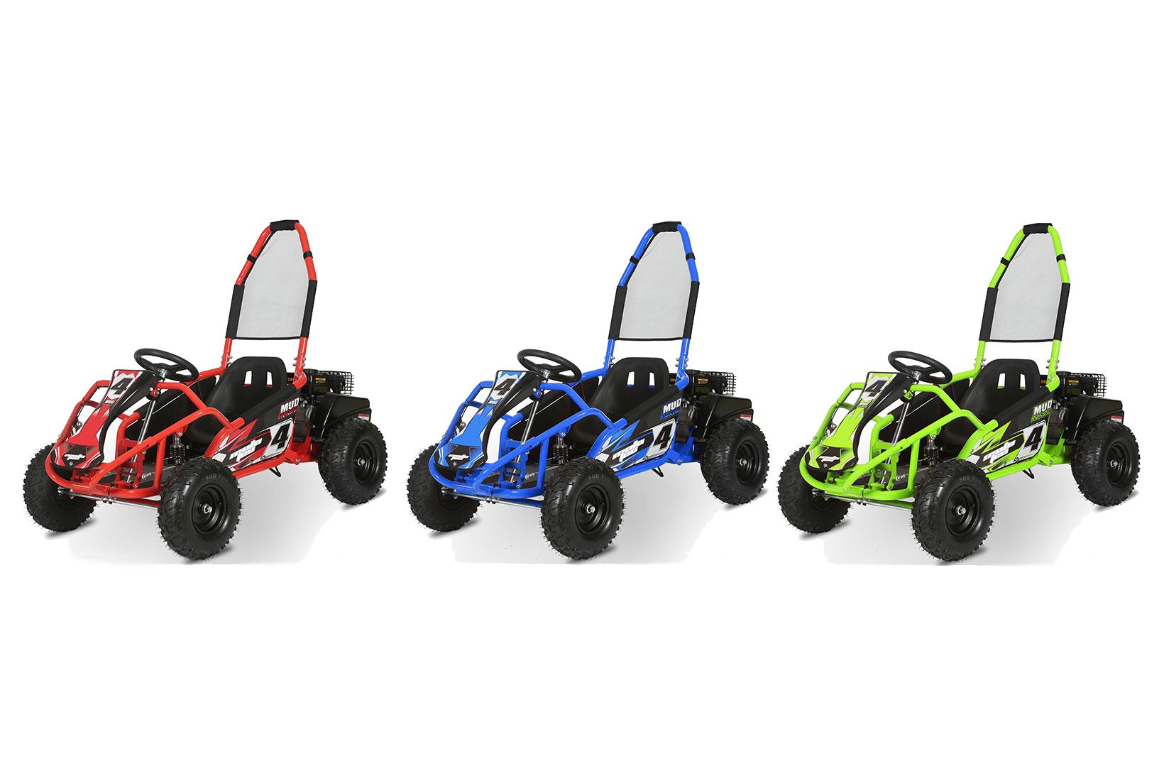 MotoTec Mud XL Kids Gas Powered 98cc Go Kart w/ Full Suspension